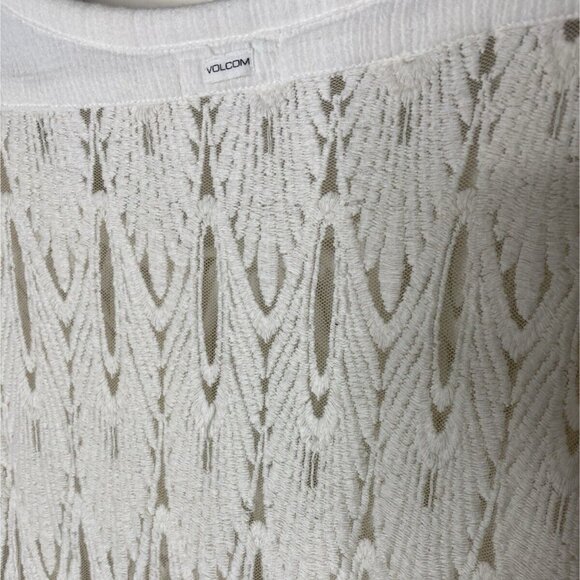 Volcom Crochet Tassel Romper S Plunging Surfer Beach Festival Boho Indie Y2K - Picture 8 of 9